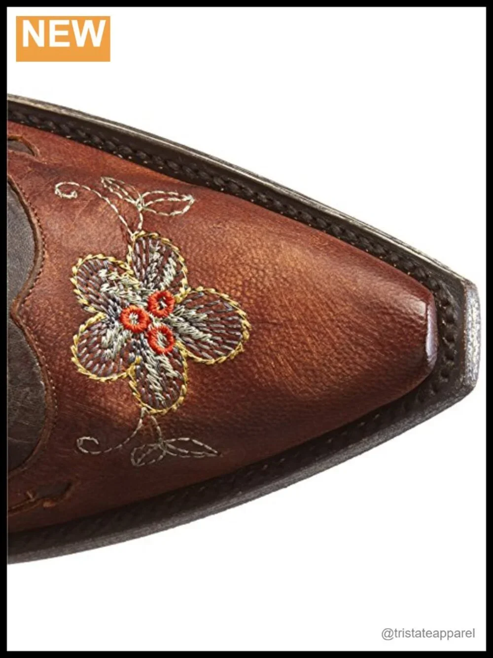 Women's Mid-Calf Western Boots Embroidered Leather